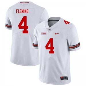 NCAA Ohio State Buckeyes Men's #4 Julian Fleming White Nike Football College Jersey RJN0545XX